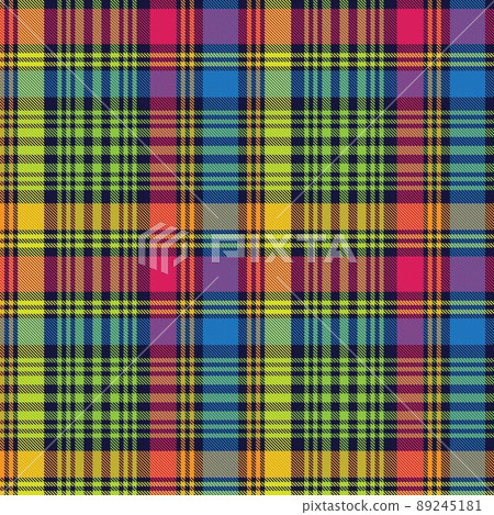 Colourful Plaid textured Seamless Pattern 89245181