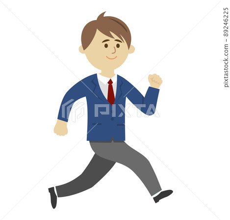 Illustration image of a running boy student 89246225