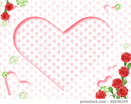 Cutout heart inside _ pattern Mother's Day carnation photo frame style 89246244