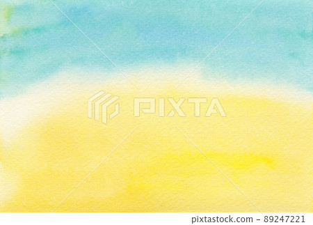 Blue sky and earth colors, gradient watercolor background from light blue to yellow Blue sky and earth colors, gradient watercolor background from light blue to yellow 89247221