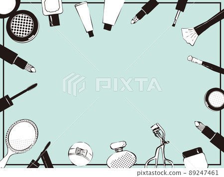 化妝品框架時尚單色手繪線描化妝品 89247461