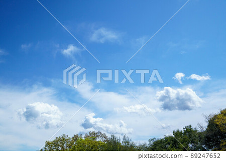 清新的藍天中的白雲 89247652