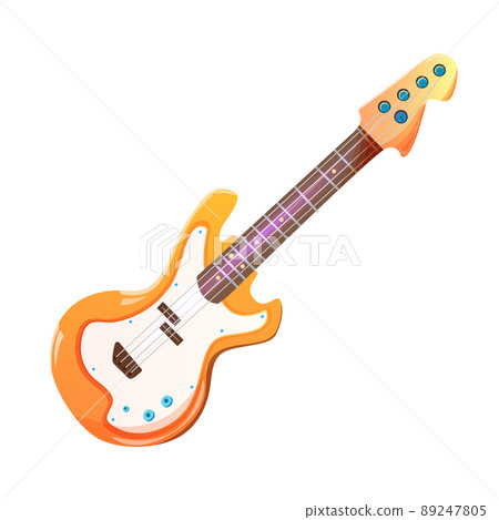 Color illustration of a modern bass guitar. Musical instrument. Guitar for a concert. White background. vector file Color illustration of a modern bass guitar. Musical instrument. Guitar for a concert. White background. vector file 89247805