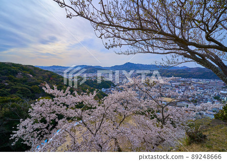 View the west side (Sumoto City, Sakiyama, etc.) from the observation deck of Sumoto Castle Ruins in Hyogo Prefecture in spring View the west side (Sumoto City, Sakiyama, etc.) from the observation deck of Sumoto Castle Ruins in Hyogo Prefecture in spring 89248666