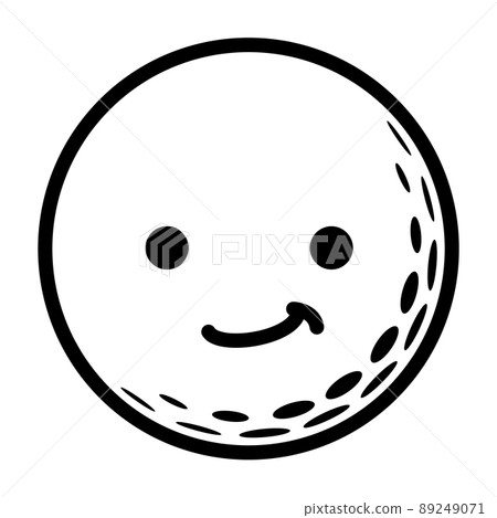 Illustration of a grinning smile on a golf ball Illustration of a grinning smile on a golf ball 89249071