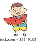 Boy eating watermelon 89249105