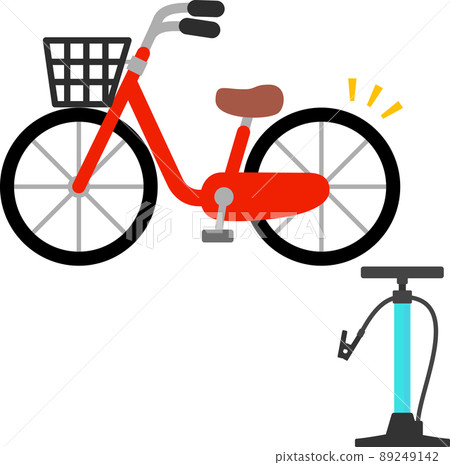 自行車打氣筒和自行車 89249142