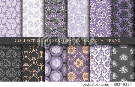 Japanese Asian traditional seamless patterns collection set Japanese Asian traditional seamless patterns collection set 89249354