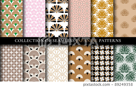 Japanese Asian traditional seamless patterns collection set Japanese Asian traditional seamless patterns collection set 89249358