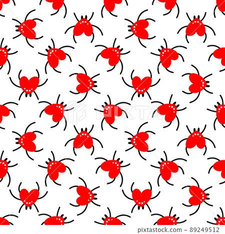 Seamless background with red spiders 89249512