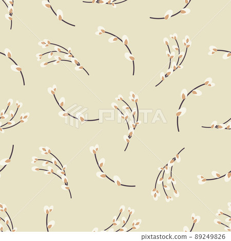 Easter seamless pattern with willow twigs. Easter seamless pattern with willow twigs. 89249826