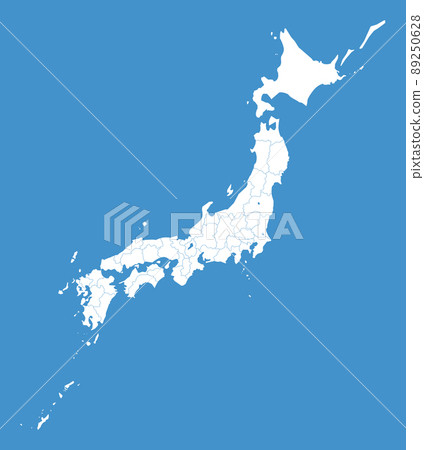 A blank map of Japan that can be divided 89250628