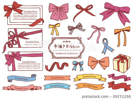 Hand-painted ribbon illustration color 89251298