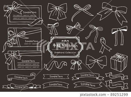 Hand-painted ribbon illustration chalk art 89251299