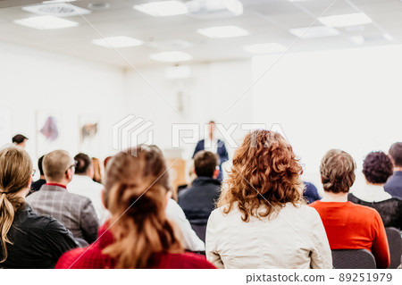 Speaker giving a talk at business meeting. Audience in conference hall. Business and entrepreneurship symposium. 89251979