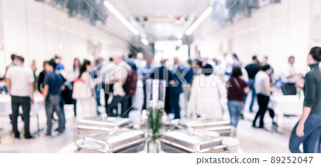 Blured image of businesspeople at coffee break at conference meeting. 89252047
