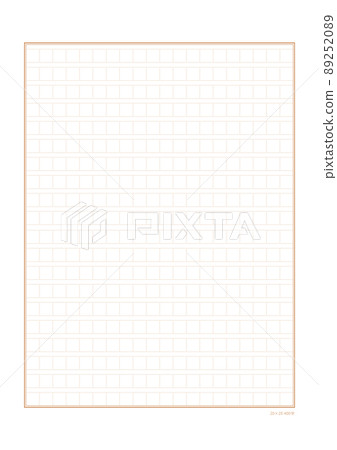 400-character brown horizontal manuscript paper / stationery template ――20 characters x 20 steps ――Width A4 ratio 89252089