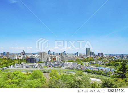 Sendai city panoramic view Sendai city panoramic view from Aoba Castle ruins 89252501
