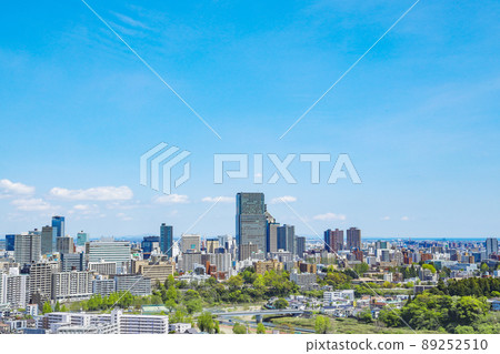 Sendai city panoramic view Sendai city panoramic view from Aoba Castle ruins 89252510