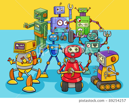 cartoon robots and droids comic characters group cartoon robots and droids comic characters group 89254257