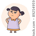 crying little girl vector illustration. Emotional expression 89254959