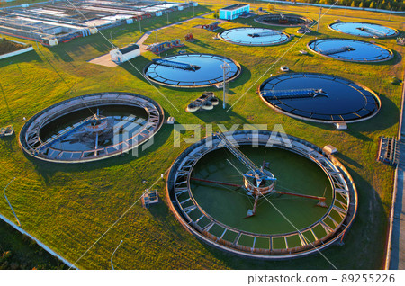 Sewage Treatment Plant. Wastewater Treatment Water Use. Filtration Effluent and Waste Water. 89255226