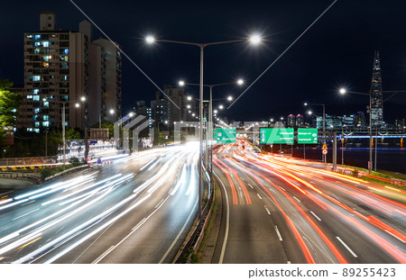 韓國首爾高速公路夜景 89255423