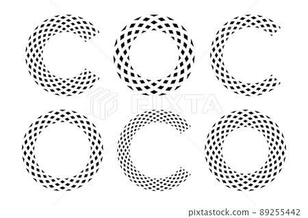 Circle patterns. Letters C and O. Elements for design. Circle patterns. Letters C and O. Elements for design. 89255442