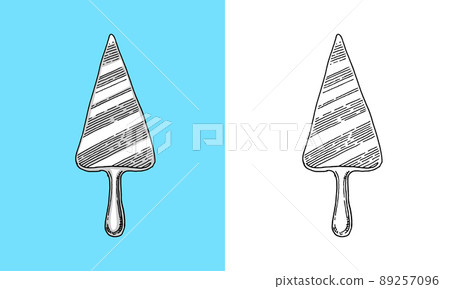 Food spatula. Food tools. Hand drawn sketch in vintage doodle style. 89257096