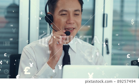 Customer support call center provide data with envisional graphic 89257494