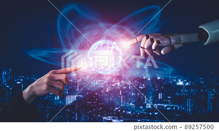 Future artificial intelligence and machine learning for AI droid robot or cyborg Future artificial intelligence and machine learning for AI droid robot or cyborg 89257500