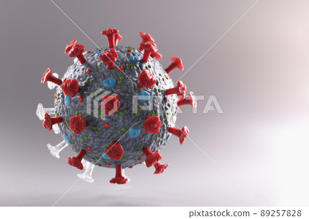 Coronavirus bacteria plastic model, micro virus and covid-19 cell bacteria 89257828
