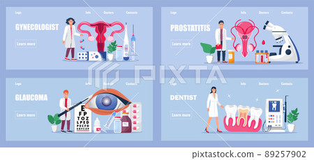 Gynecologist, dentist, optometrist, andrologist vector concept for medical websites, homepages. Gynecologist, dentist, optometrist, andrologist vector concept for medical websites, homepages. 89257902