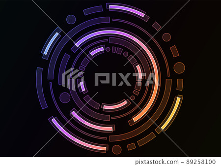 rainbow circle digital layer abstract background - Stock Illustration ...