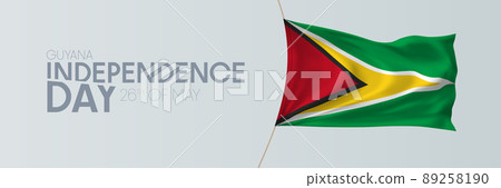 Guyana independence day vector banner, greeting card. Guyana independence day vector banner, greeting card. 89258190
