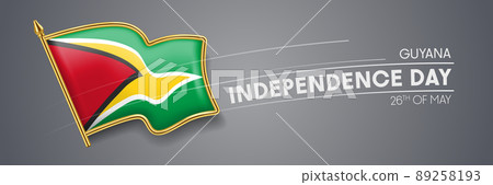 Guyana independence day vector banner, greeting card. Guyana independence day vector banner, greeting card. 89258193