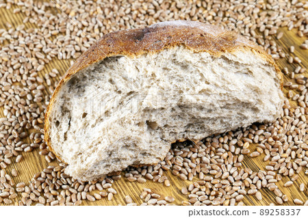 fresh healthy bread made from wheat flour 89258337