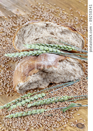 fresh healthy bread made from wheat flour 89258341