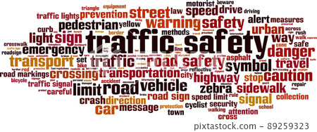 Traffic safety word cloud 89259323