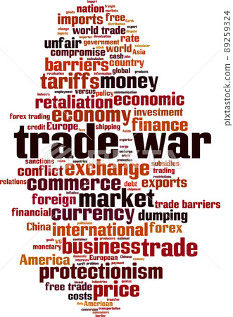 Trade war word cloud 89259324