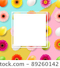 Happy Easter Poster With Flowers And Eggs 89260142