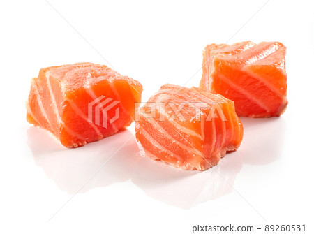 fresh raw salmon pieces fresh raw salmon pieces 89260531