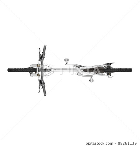 White mountain bike on an isolated white background. 3d rendering. 89261139