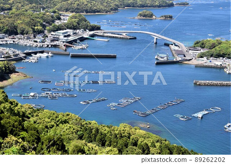 Scenery from Hario Park Farming rafts (related to food security) Takanosu, Nagashima-cho, Izumi-gun, Kagoshima Prefecture 89262202