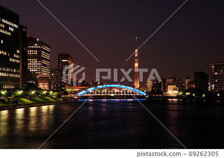 Eitaibashi and Sky Tree Tokyo night view Eitaibashi and Sky Tree Tokyo night view 89262305