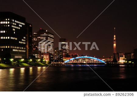 永台橋和天空樹東京夜景 89262306