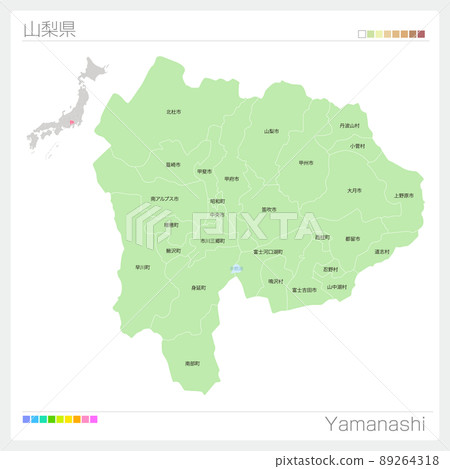 山梨縣地圖/山梨地圖 89264318