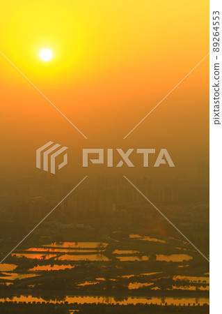 a view at Kai Kung Leng,  fish pond of Nam Sang Wai, Yuen Long 89264553