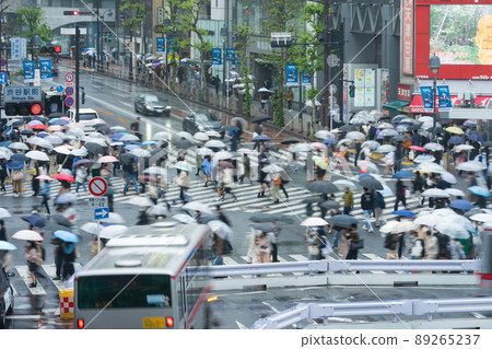 Shibuya scramble intersection of rainy day 89265237
