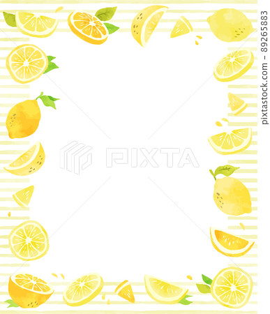 Cute hand-painted lemon frame Cute hand-painted lemon frame 89265883